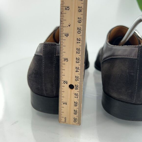 Magnanni Men's Oxford Size 41 8 Gray Nubuck Leather Single Monk Strap Dress Shoe - Picture 4 of 12